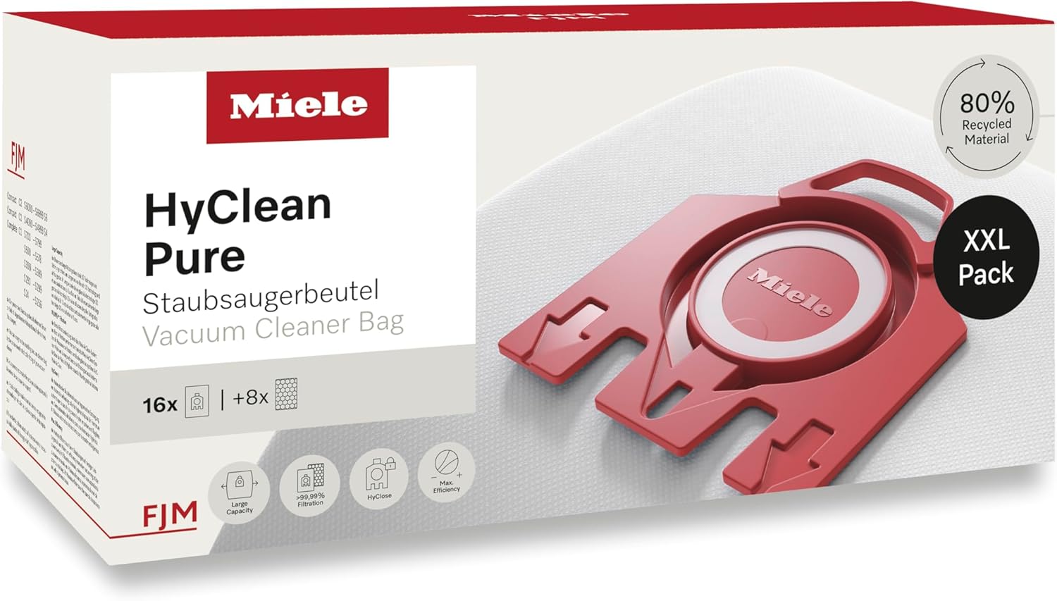 Miele FJM HyClean Pure Vacuum Cleaner Dustbags Pack of 16
