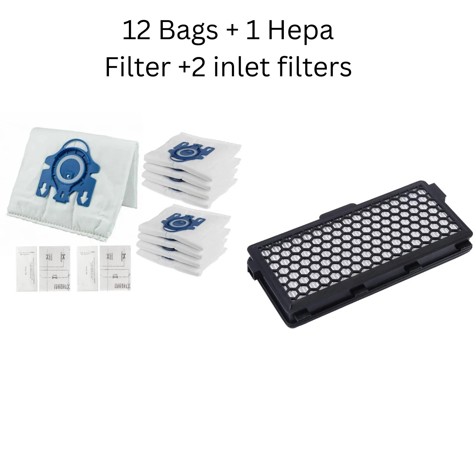 12 Miele GN bags + 1 HEPA Filter