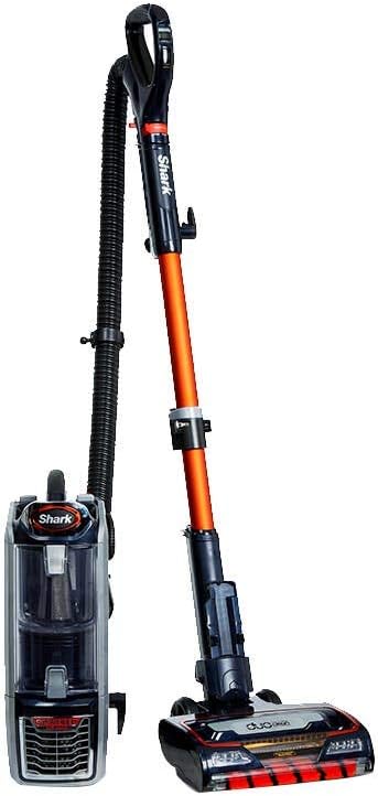 About this item Self-Cleaning Brushroll actively separates and removes hair with a unique bristle-guard, helping to leave the bristle brush-roll tangle-free Perfect for long, short and pet hair DuoCleanTechnology: Shark’s unique DuoClean floorhead features two motorised brush-rolls, removing large debris, small particles and stuck-on dust from hard floors and carpets Seamlessly move from room to room, cleaning all floor types without stopping to switch heads Powered Lift-Away Instantly converts into a portable vacuum with Powered Lift-Away Detach the canister from the wand to comfortably clean stairs, ceilings, and underneath furniture Anti-Allergen Complete Seal Technologycaptures and traps 999 percent of dust and allergens down to 1 micron *Based on ASTM 1977 Advanced Swivel steering and LED Headlights Incredible manoeuvrability with enhanced swivel steering and powerful LED headlights to illuminate hidden dust › See more product details