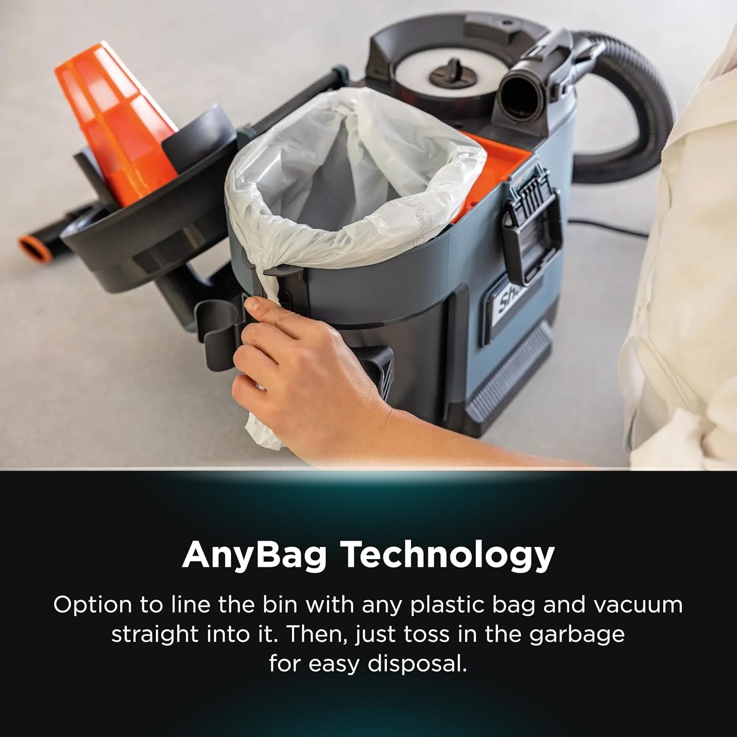 About this item SELF-CLEANING CONVENIENCE: Rinse and Ready means your vacuum can rinse itself in seconds ; Just vacuum up a cup of water, and clean out the hose and dust bin completely ; ANYBAG TECHNOLOGY: Got a nasty mess you want to steer clear of? With AnyBag Technology, you've got the option to line the bin with any plastic bag and vacuum straight into it ; Then, just toss in the garbage for easy disposal ; EASY MAINTENANCE: A dishwasher-safe dust bin allows for a deep clean—start fresh whenever you need to ; SMALL and LIGHTWEIGHT: MessMaster is smaller and lighter than many wet dry vacuums, making it easy to grab and go, and carry around from mess to mess ; TRUEGRIP ACCESSORY SUITE: MessMaster gives you exclusively-designed accessories, optimised for different types of messes around your home ;