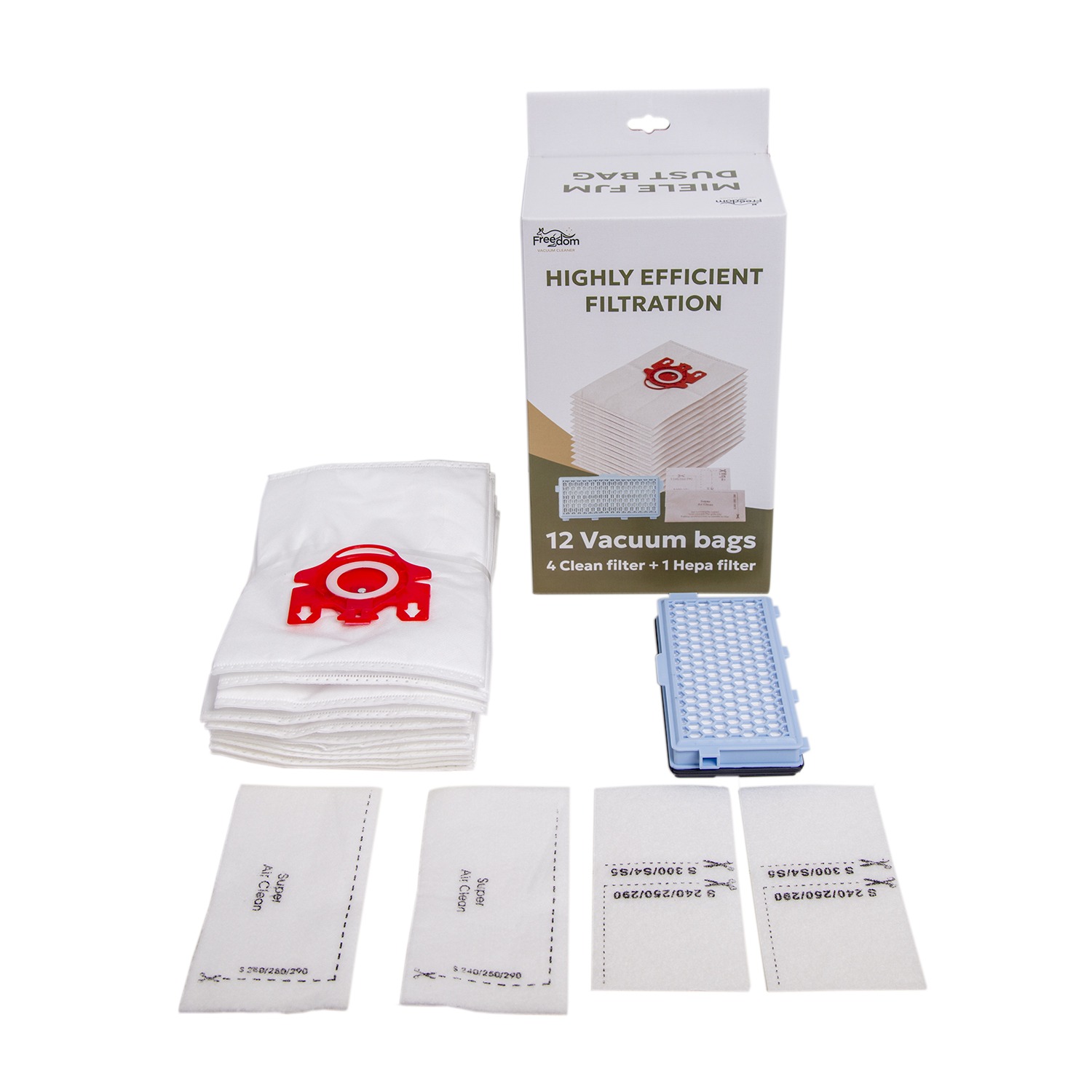 12 Miele FJM bags + 1 HEPA Filter (compatible)