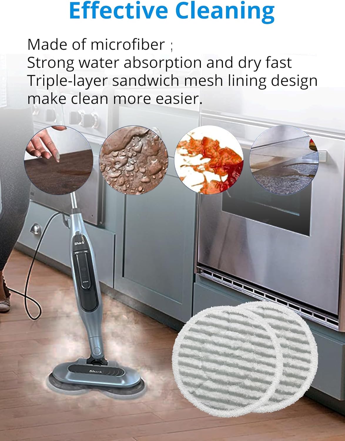 6 Pack Replacement Steam Mop Pads for Shark - Image 5